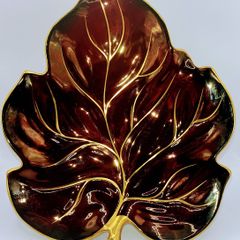 1940s Carlton Ware Rouge Royale Leaf Dish