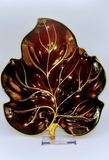 1940s Carlton Ware Rouge Royale Leaf Dish