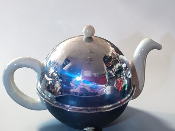 Large Celtic silver plated insulated teapot