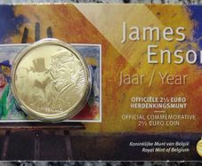Belgium 2.5 Euro Brilliant Uncirculated Coin 2024 - James Ensor Year - Belgian Coincard Catalog