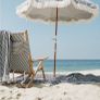 New oversized 100% cotton Lauren navy stripe beach towel by business and pleasure Image 3