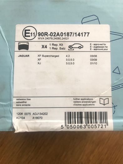 Brake Pads for Jaguar XF