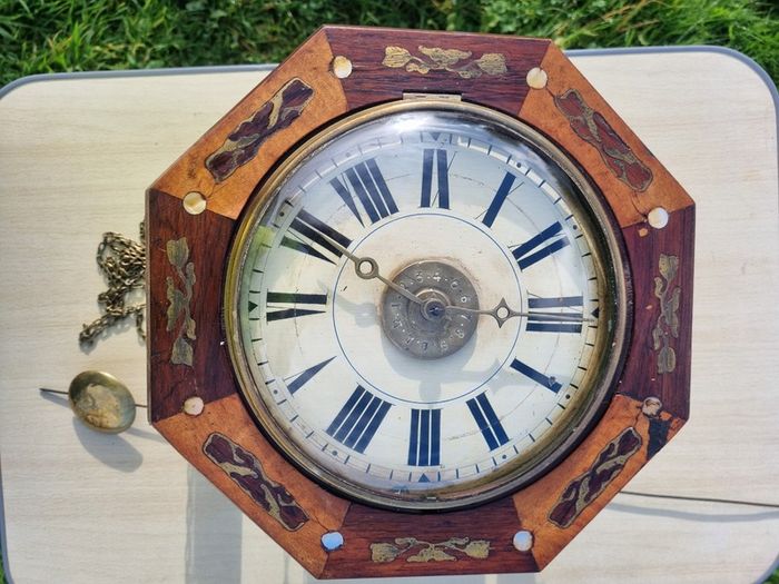 19th-century antique wall clock