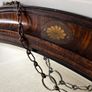Antique Oval Mahogany Wall Mirror with Inlay & Bevelled Glass Image 2