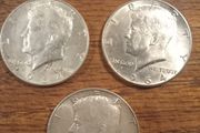 coins jfk half dollars x3