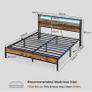 4ft6 Double Bed Frame with Wooden Headboard, Metal Platform Bed Frame with LED Lights and Charging Station,Sturdy Metal Slats Support, UnderBed Storage,Easy Assemble,No Mattress (Double-135x190cm) Image 8