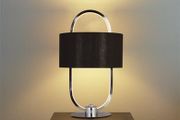 Led Table Lamp - Chrome &amp; Opal, Black Shade