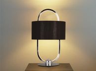 main image for ad Led Table Lamp - Chrome &amp; Opal, Black Shade