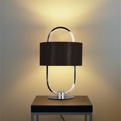 Led Table Lamp - Chrome & Opal, Black Shade