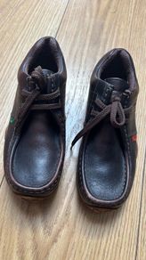 Kickers Fragma Lace Up Kids Shoes brown size 33