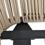 3 PCS Webbed Wicker Rattan Patio Furniture Conversation Bistro Set 2 Chairs 1 Coffee Table w/ Metal Legs for Garden, Backyard, Deck Image 4