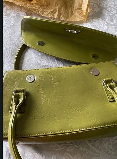 Lantadeli Paris Olive Green Quirky Two Way Opening Handbag