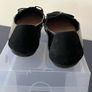 NEXT Black Flat Shoes Size 41 Suede & Patent Image 3