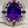 Sterling silver 925 ring with Amethyst and Rhodolite Garnet Image 3