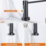 Kitchen Sink Mixer Tap, Spring Kitchen Taps with Pull Down Sprayer, Commercial Kitchen Faucet Single Handle Lever, High Arc Swivel 360 2 Spray Mode Mixer Tap (Black) Image 3