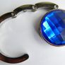 Blue Round Gem Portable Folding Table Handbag Hook Hanger Holder Image 2
