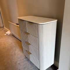 Light Grey Valencia Mango Wood 5 Drawer Chest