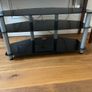 TV Stand / Media Unit - 3 Tier Black Glass Image 2