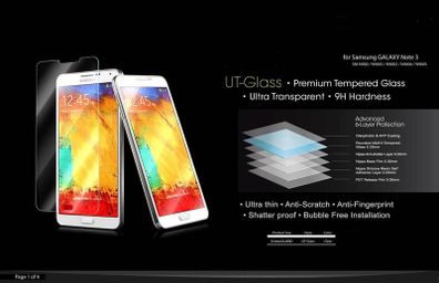 9H Tempered Glass Screen Protector for Samsung Note3