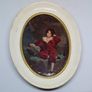 Small Oval Vintage Framed Print - Boy Sitting Image 3