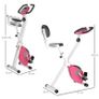 Exercise Bike Fitness Bicycle Indoor trainer Foldable 8-level Magnetic Resistance Adjustable w/LCD Monitor Pulse Sensor, Pink Image 2