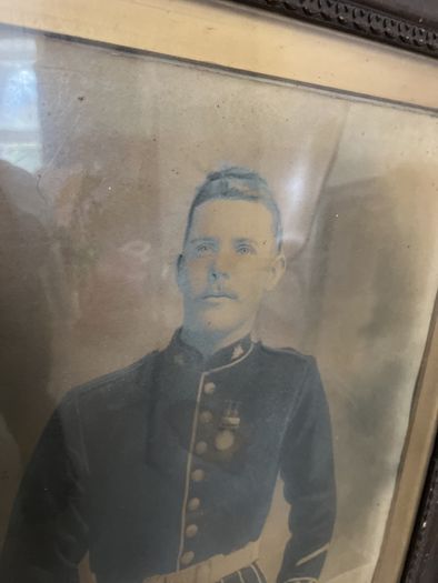 antique photo of Victorian soldier. Australian regiment