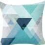 Geometric Cushion Covers 18x18 Soft Plush fabric Throw Pillow Covers 45cm x 45cm Set of 4pcs Teal Image 2