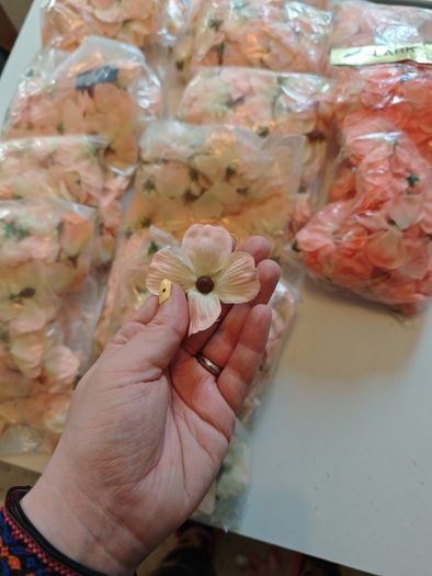 coral peach fake flowers heads artificial faux flowers