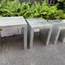3 silver coloured tables and chest Image 2