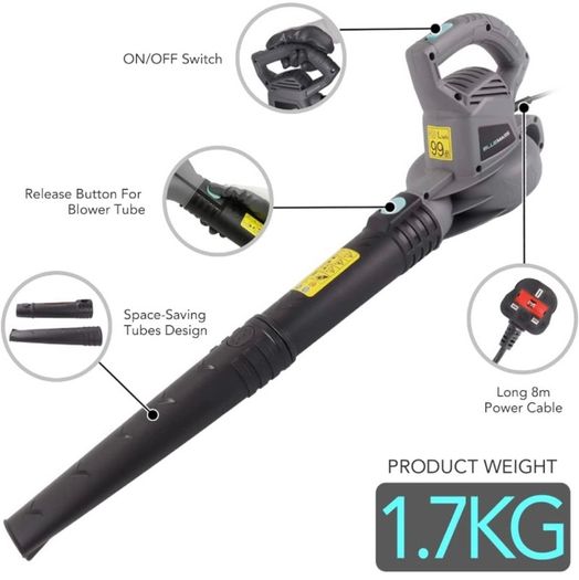 3000W Corded Garden Leaf Blower with 262L Garden Waste Bag, Leaf Scoop Hand Rakes,8m Power Cable, for Clearing Patios Gardens (FREE POSTAGE)