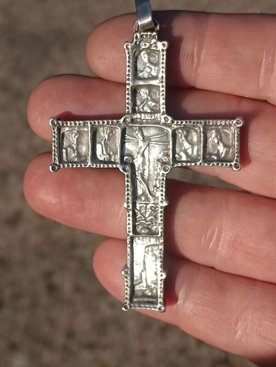 German Orthodox Silver Heavy Crucifix(Circa 1850)..22 grams