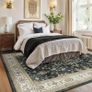 Machine Washable Rugs 180x270 cm Vintage Area Rug Low Pile Anti-Slip Carpet with Print Pattern for Living Room Bedroom Home Office Indoor Black/Beige Image 6