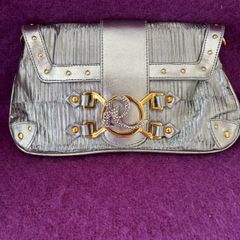 Ripani Silver Clutch with Swarovski