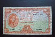 Central Bank of Ireland. Lady Lavery 10 shillings (1955)