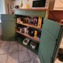 Vintage Country Style Solid Wood Painted Larder Cupboard (Sage Green) Image 3