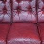 Deep-Red Leather Three Seater Image 5