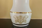 Glass Ceiling light Shade Vintage. Milky Finish With Gold Tones And Gold Frost Detail &amp; Gold  Trim. Is really Beautiful Hung