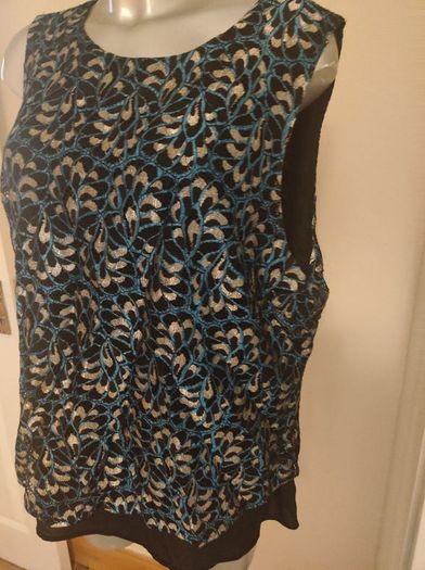 Brand new M&Co Turquoise/black top size UK20 EU48 Postage included