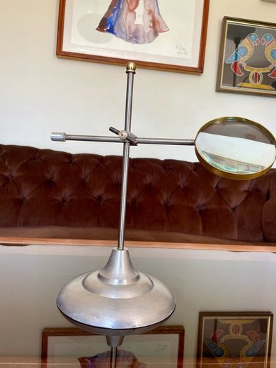 Nautical Decorative Magnifying Glass With Adjustable Stand Desktop Brass Detail