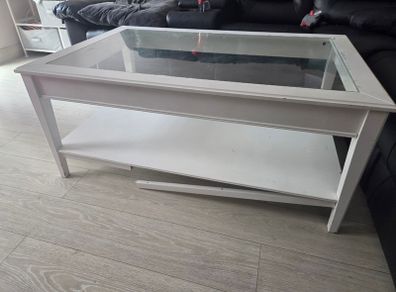 Ikea coffee table white with glass