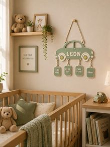 Personalized Hanging Car Birth Announcement Plaque