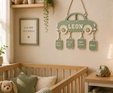Personalized Hanging Car Birth Announcement Plaque