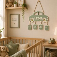 Personalized Hanging Car Birth Announcement Plaque
