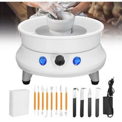Electric Pottery Wheel Machine 200 rpm Ceramic Clay Machine with ABS Removable Sink Ceramic and 11 Piece Tone Knife set