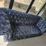 Crushed Blue Velvet Sofa Image 2