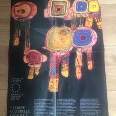 Vintage 1985 Hundertwasser Council of Europe Poster