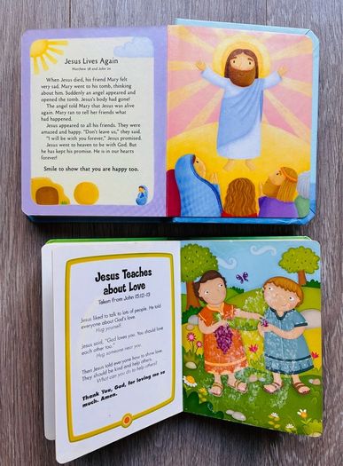 Bundle of 2 Toddler Interactive Bible Board Books - Noah's Ark, Jesus, & More