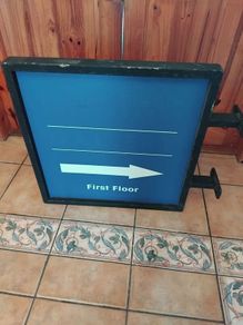 cast iron double sided sign
