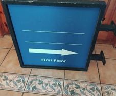 cast iron double sided sign