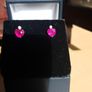 9 ct gold earnings with African Rubies of 2.38 Carat  and Aquamarine Natural stone Image 2